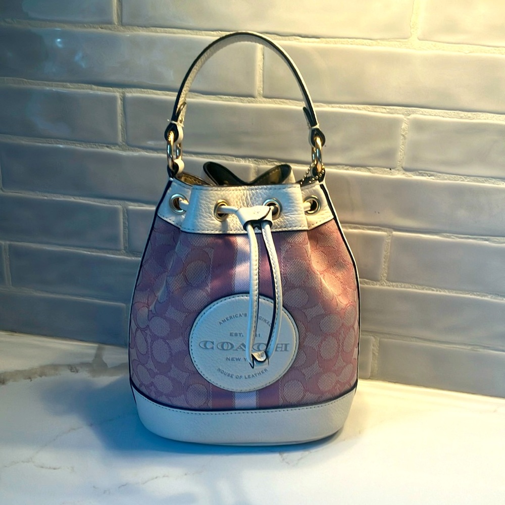 Pink and Ivory Coach Handbag